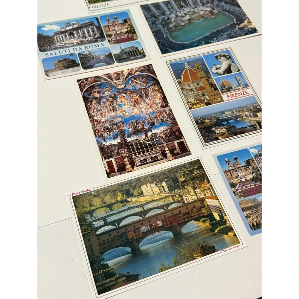 Rome Roma + Florence Italy Postcards Post Card Lot Of 7 Trip Travel‎
